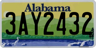 AL license plate 3AY2432