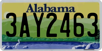 AL license plate 3AY2463