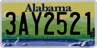 AL license plate 3AY2521
