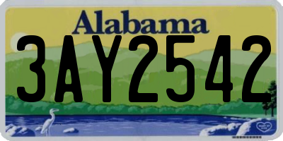AL license plate 3AY2542