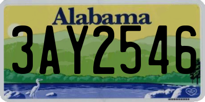 AL license plate 3AY2546