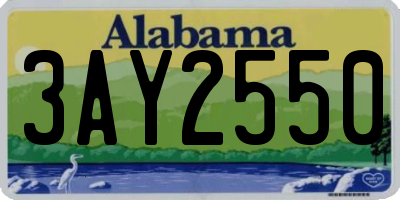 AL license plate 3AY2550