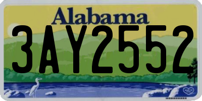 AL license plate 3AY2552