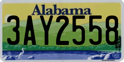 AL license plate 3AY2558