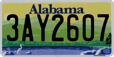 AL license plate 3AY2607