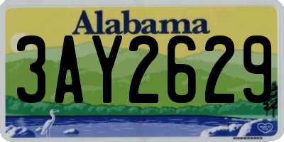 AL license plate 3AY2629