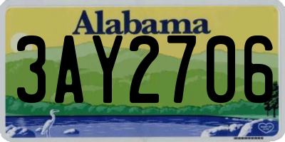 AL license plate 3AY2706