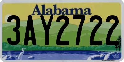 AL license plate 3AY2722