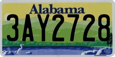 AL license plate 3AY2728