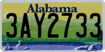 AL license plate 3AY2733
