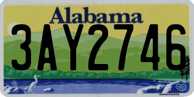 AL license plate 3AY2746