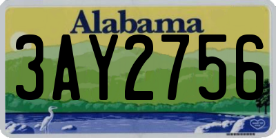 AL license plate 3AY2756