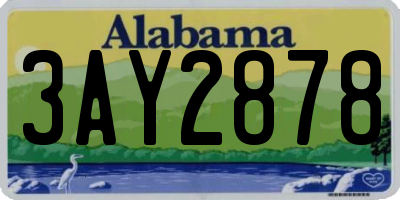 AL license plate 3AY2878