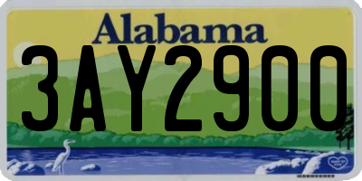 AL license plate 3AY2900