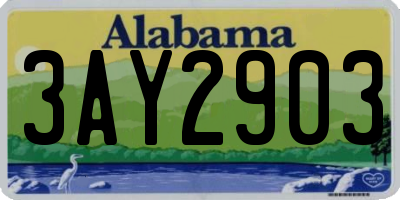 AL license plate 3AY2903
