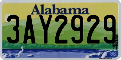 AL license plate 3AY2929