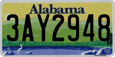 AL license plate 3AY2948