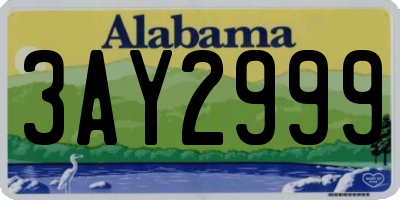 AL license plate 3AY2999