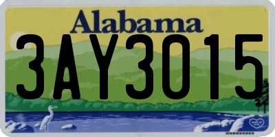 AL license plate 3AY3015