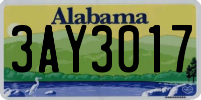 AL license plate 3AY3017
