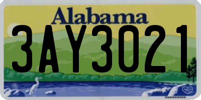 AL license plate 3AY3021