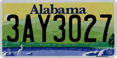 AL license plate 3AY3027