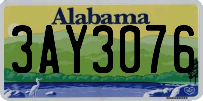 AL license plate 3AY3076