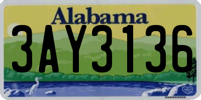 AL license plate 3AY3136
