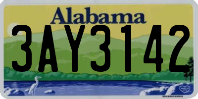 AL license plate 3AY3142