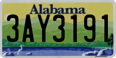 AL license plate 3AY3191