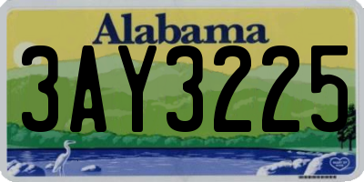AL license plate 3AY3225