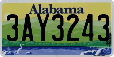 AL license plate 3AY3243