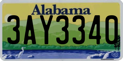 AL license plate 3AY3340