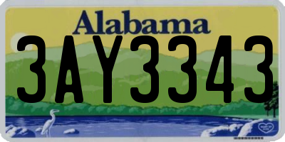 AL license plate 3AY3343