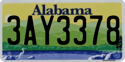 AL license plate 3AY3378