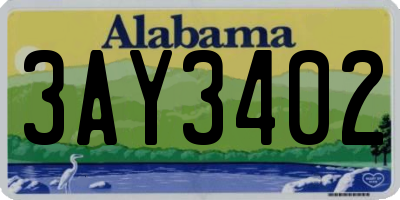 AL license plate 3AY3402