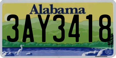 AL license plate 3AY3418