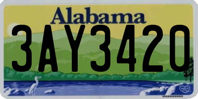 AL license plate 3AY3420