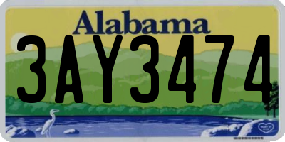 AL license plate 3AY3474