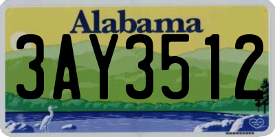 AL license plate 3AY3512