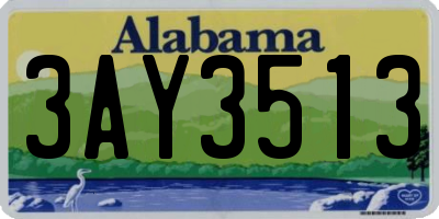 AL license plate 3AY3513