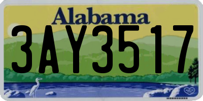 AL license plate 3AY3517