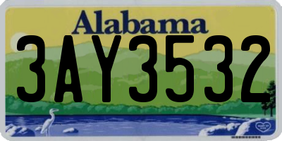 AL license plate 3AY3532