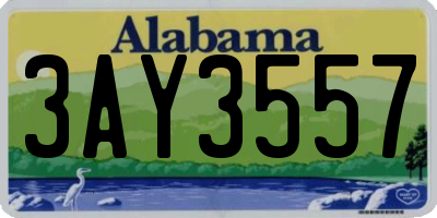 AL license plate 3AY3557