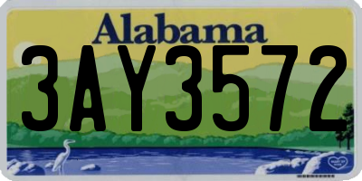AL license plate 3AY3572