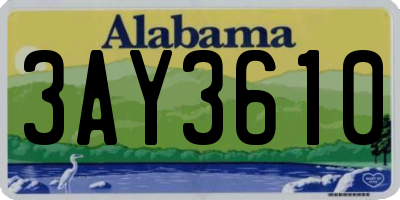 AL license plate 3AY3610