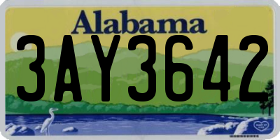 AL license plate 3AY3642