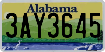 AL license plate 3AY3645