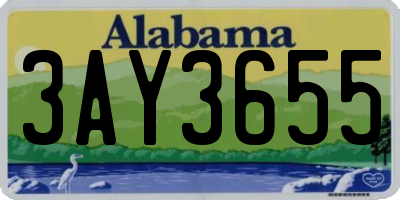 AL license plate 3AY3655