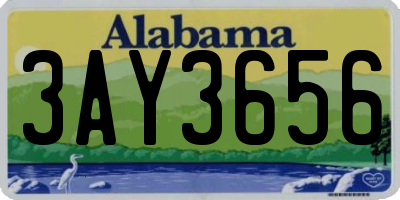 AL license plate 3AY3656